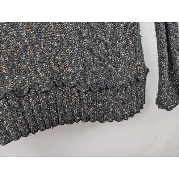 Tivoli Whimsigoth Crochet Chunky Knit Wool Sweater Size L Black Grunge Witchy - Picture 3 of 8